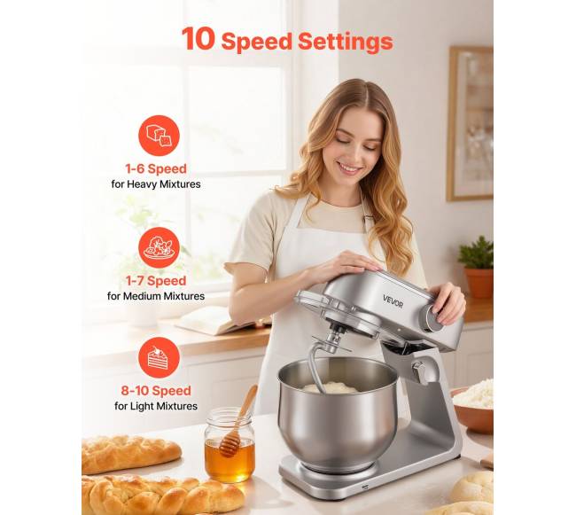 Elektrinė virtuvinė tešlos maišyklė 7,4 L, 1800W3