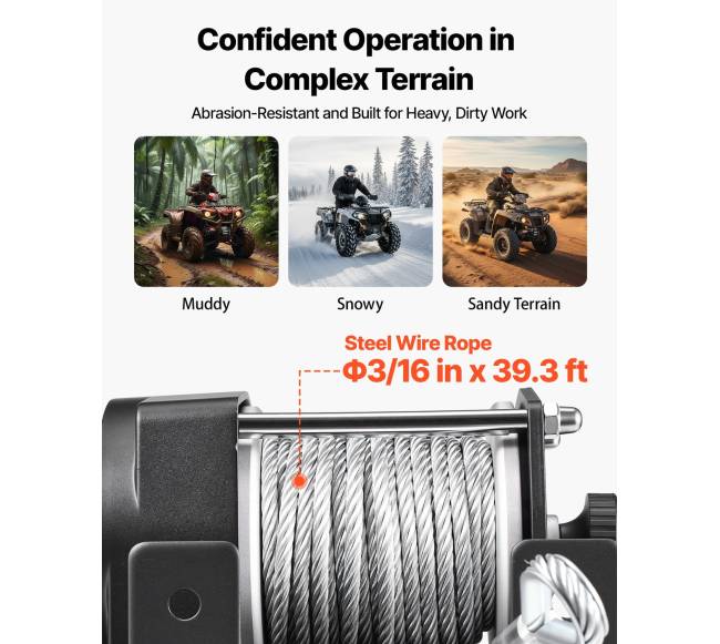 1360 kg elektrinis gervė 12V DC ATVUTV2