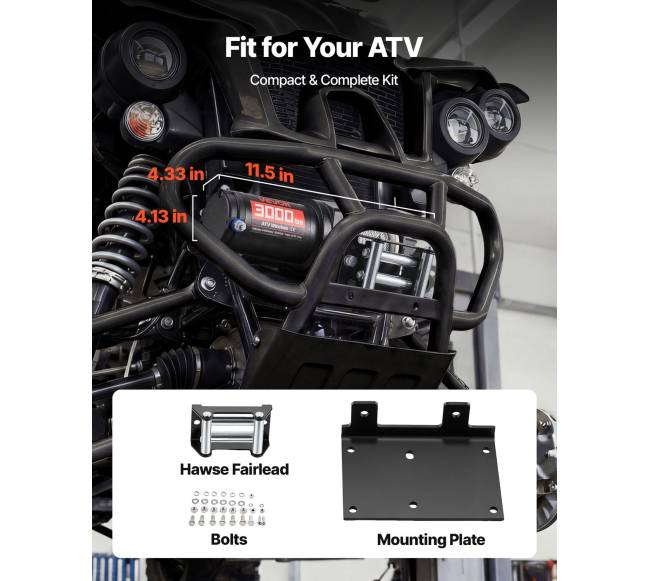 1360 kg elektrinis gervė 12V DC ATVUTV4