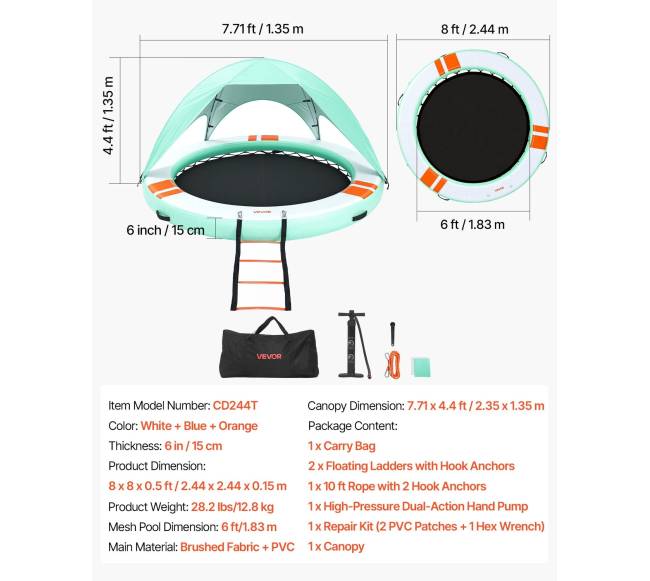 Pripučiamas plaukiojantis dokas su kopėčiomis6