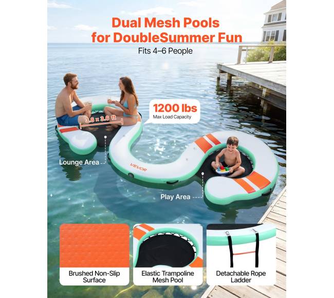 Pripučiamas plaukiojantis dokas 4.57 x 1.83 m1