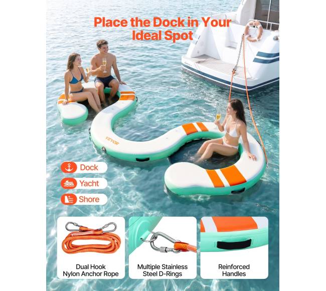 Pripučiamas plaukiojantis dokas 4.57 x 1.83 m3