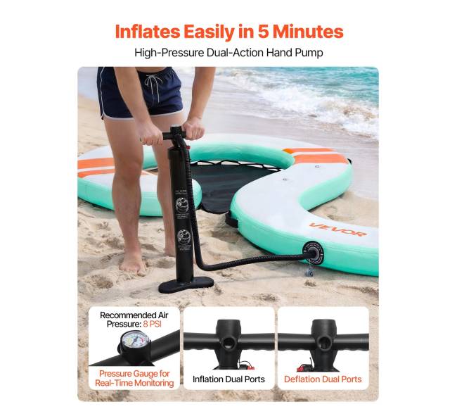 Pripučiamas plaukiojantis dokas 4.57 x 1.83 m4