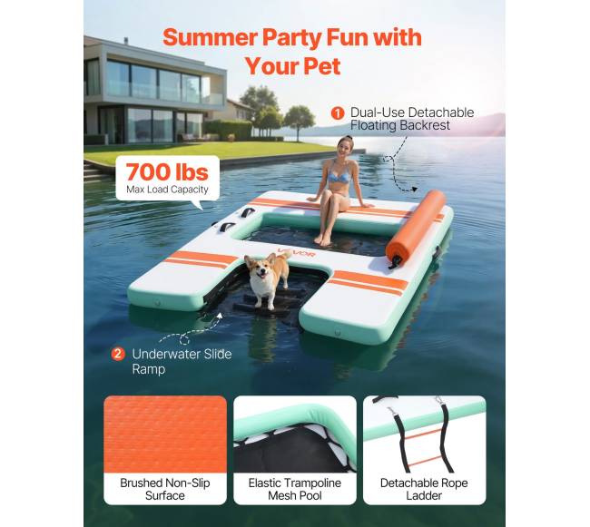 Pripučiama plaukiojanti platforma 2.44 x 1.83 m1