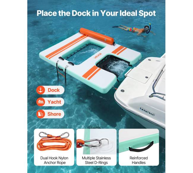 Pripučiama plaukiojanti platforma 2.44 x 1.83 m3