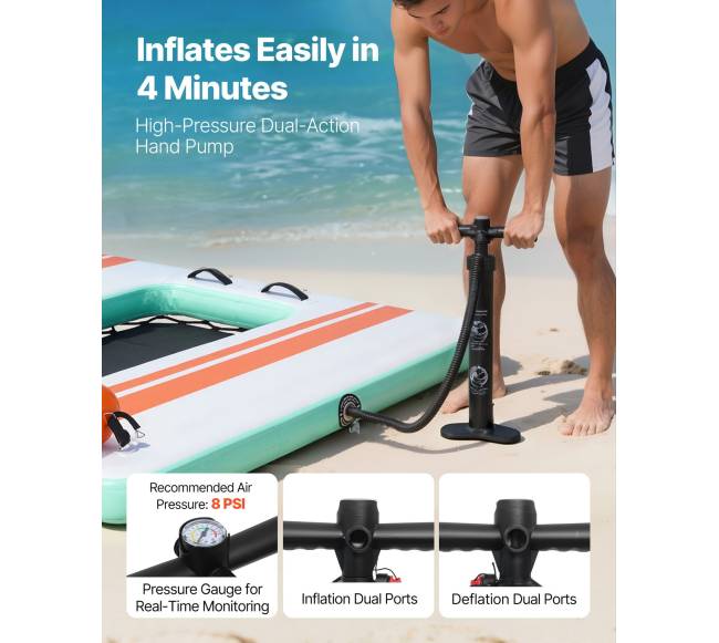 Pripučiama plaukiojanti platforma 2.44 x 1.83 m4