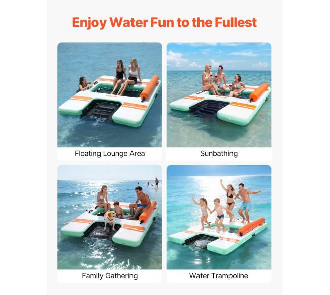 Pripučiama plaukiojanti platforma 2.44 x 1.83 m6