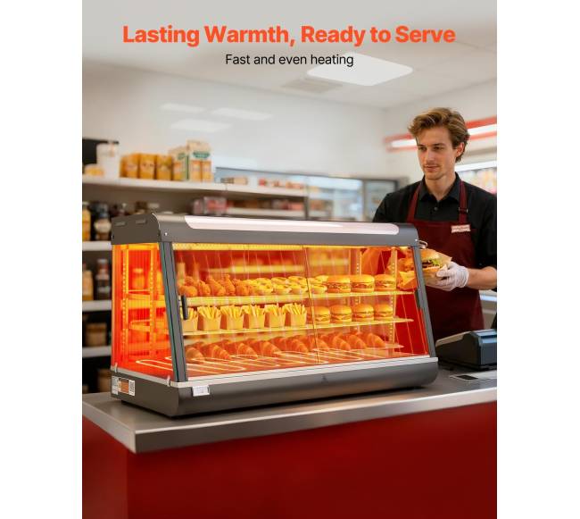 Trijų aukštų maisto šildytuvas vitrina1