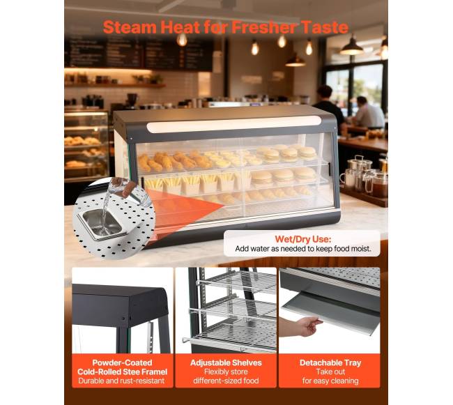 Trijų aukštų maisto šildytuvas vitrina5