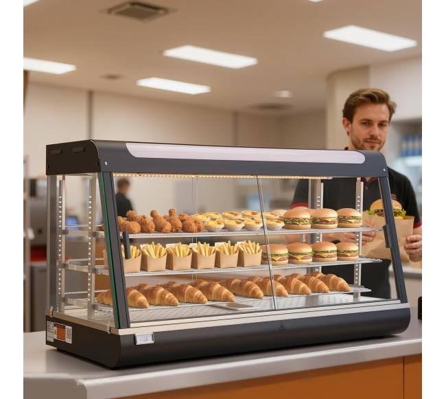 Trijų aukštų maisto šildytuvas vitrina7