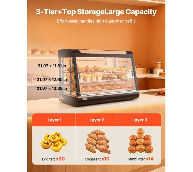 Trijų lygių maisto šildytuvas 130L4