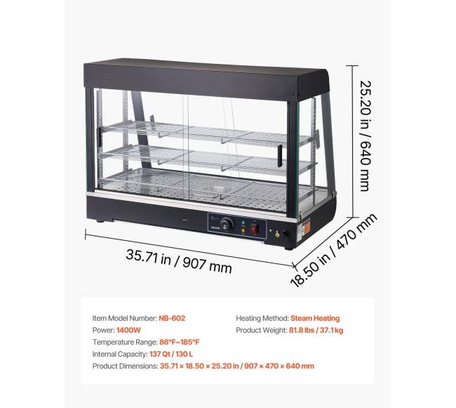 Trijų lygių maisto šildytuvas 130L6