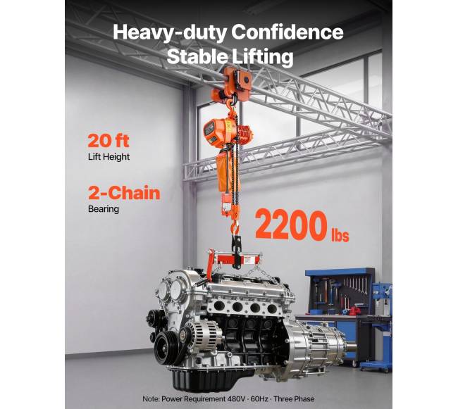 1000 kg elektrinė grandinė, 6 m kėlimo aukštis1