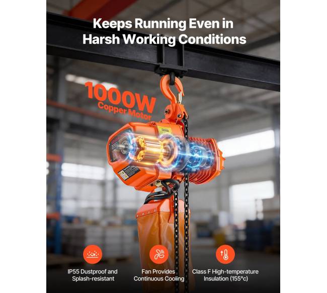 1000 kg elektrinė grandinė, 6 m kėlimo aukštis5