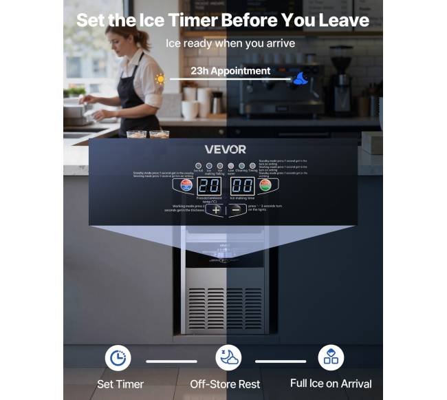 Komercinė ledo gaminimo mašina 59 kg per parą4