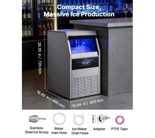 Komercinė ledo gaminimo mašina 59 kg per parą6