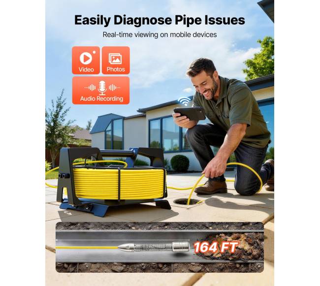 Kanalizacijos kamera su WiFi, 50 m kabeliu2