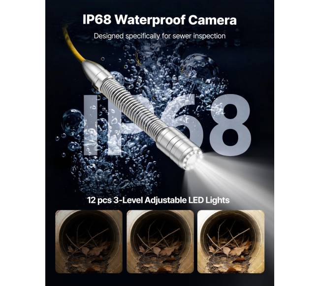 Kanalizacijos kamera su WiFi, 50 m kabeliu4