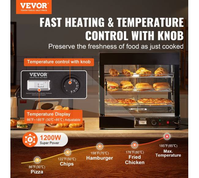 3 lygių maisto šildytuvas su apšvietimu1