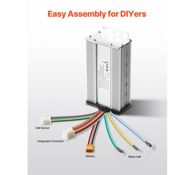 1800W elektrinis bešepetėlinis DC variklio komplektas 48V5