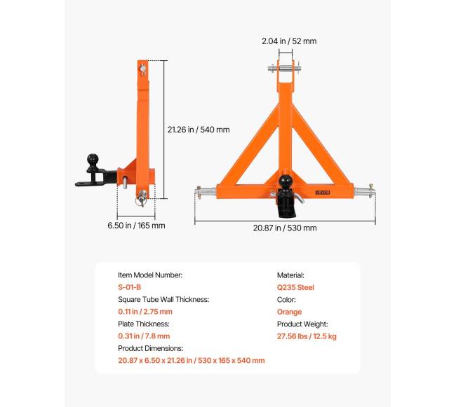Trijų taškų priekabos kabliai traktoriams6