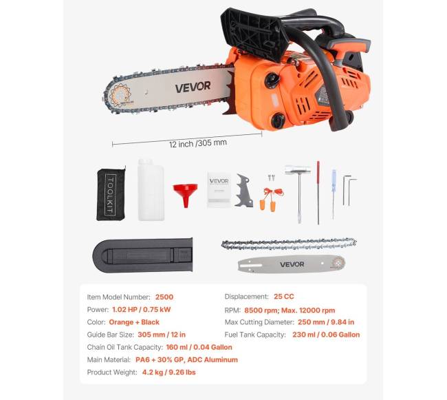 25 cc benzininis grandininis pjūklas 12 cm medienai6