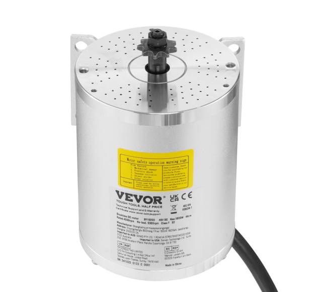 1800W elektrinis bešepetėlinis DC variklio komplektas 48V8