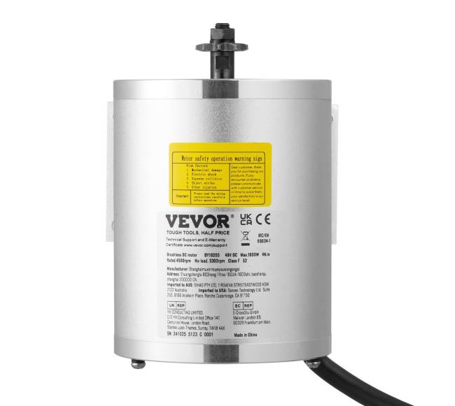 1800W elektrinis bešepetėlinis DC variklio komplektas 48V9