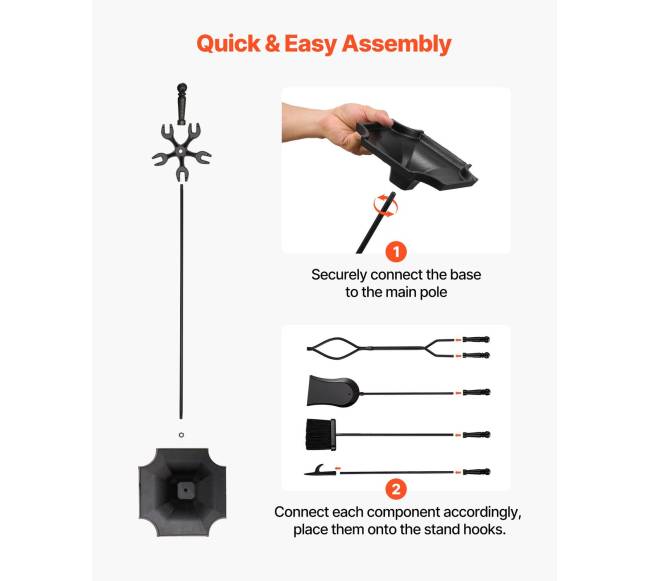 Ugnies vietos įrankių komplektas 5 vnt.5