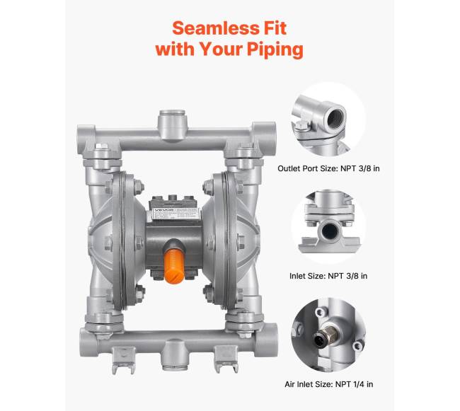 Oro valdomas dvigubas diafragminis siurblys, 25 LPM4