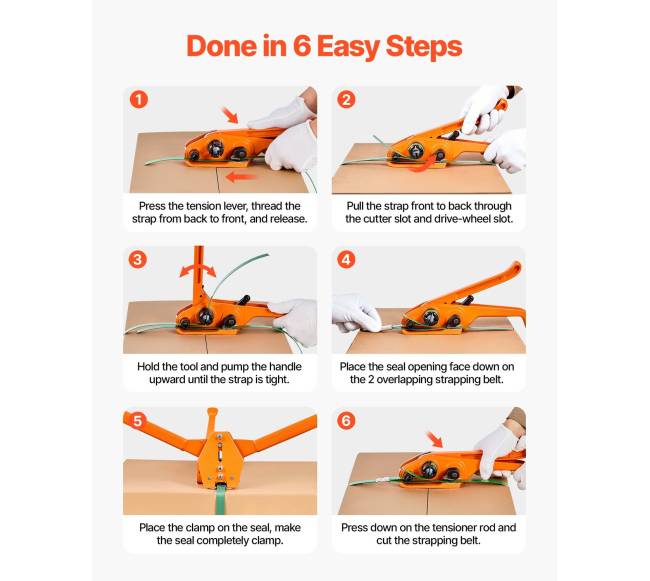 Plastikinė juostos įtempimo rinkinys su įrankiais ir 305 m be juostos2