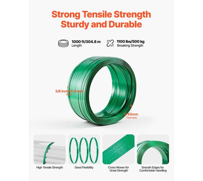 Plastikinė juostos įtempimo rinkinys su įrankiais ir 305 m be juostos4