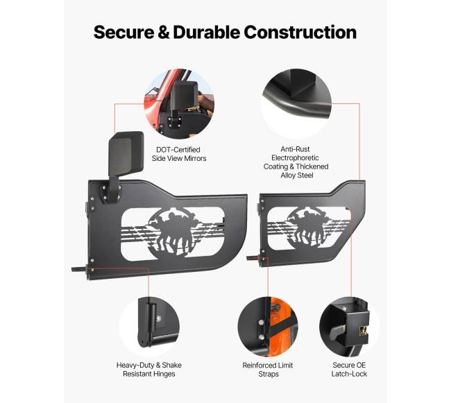 Jeep Wrangler ir Gladiator vamzdinės durys3