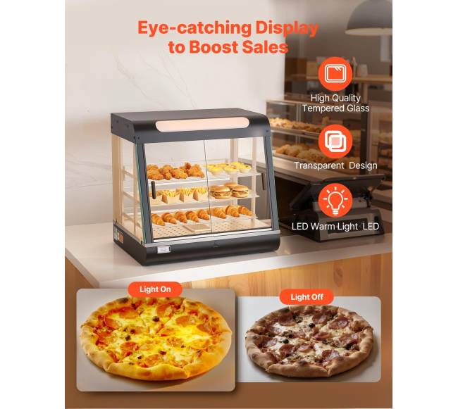 3 aukštų maisto šildytuvas vitrininis3