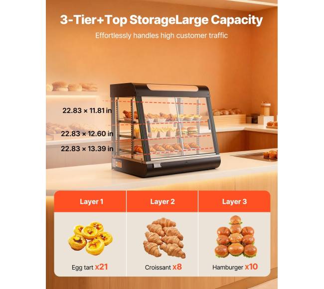 3 aukštų maisto šildytuvas vitrininis4