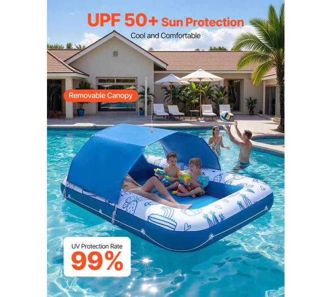 Pripučiama baseino gultas su UPF 50+ stogu1
