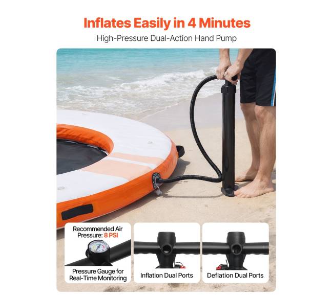 Pripučiama plūduriuojanti platforma, 2.44 m4