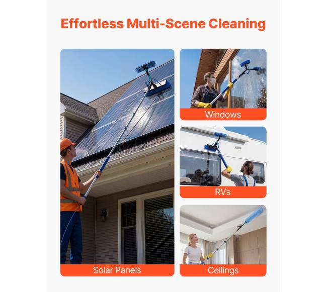 Saulės baterijų valymo rinkinys su teleskopiniu kotu6