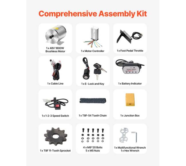 1800W elektrinis variklio komplektas su valdikliu4