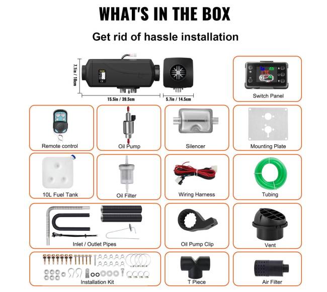 5 kW dyzelinis šildytuvas su LCD ekranu6