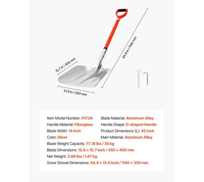 Sniego kastuvas su aliuminiu 35 cm6