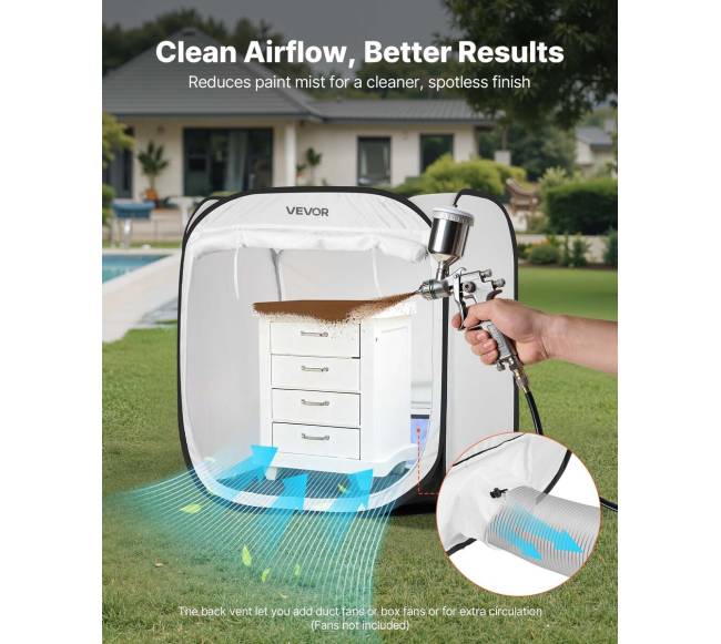 Nešiojama dažymo palapinė su tinkliniu duru2