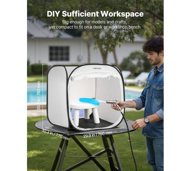 Nešiojama dažymo palapinė su tinkliniu duru3