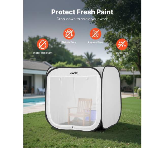 Nešiojama dažymo palapinė su tinkliniu duru4