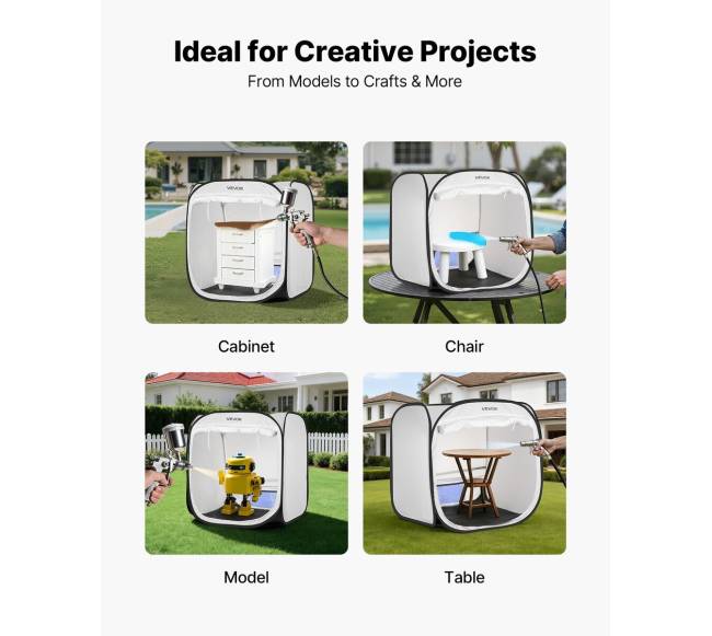 Nešiojama dažymo palapinė su tinkliniu duru5