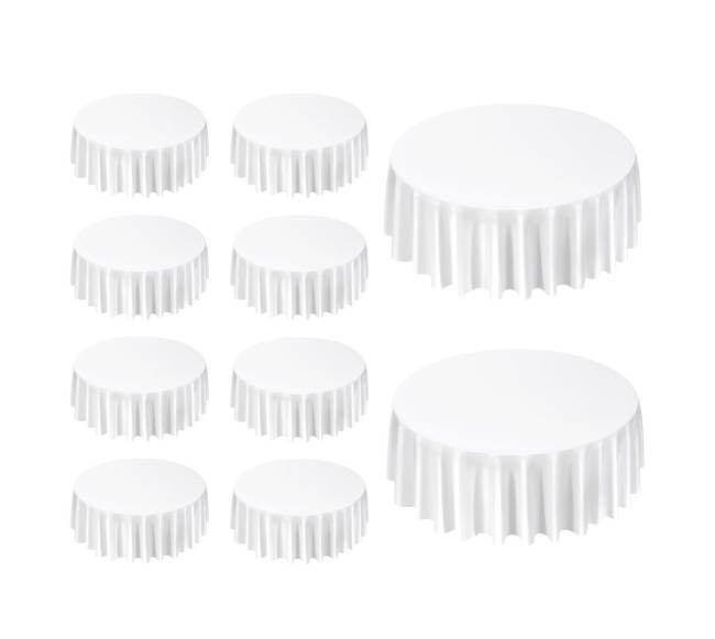 Baltos apvalios staltiesės, 10 vnt, 3 metrai9