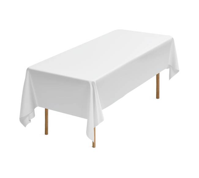 Stačiakampiai balti staltiesės, 10 vnt., 152 x 259 cm0