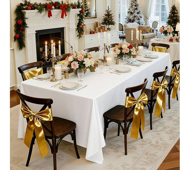 Stačiakampiai balti staltiesės, 10 vnt., 152 x 259 cm7