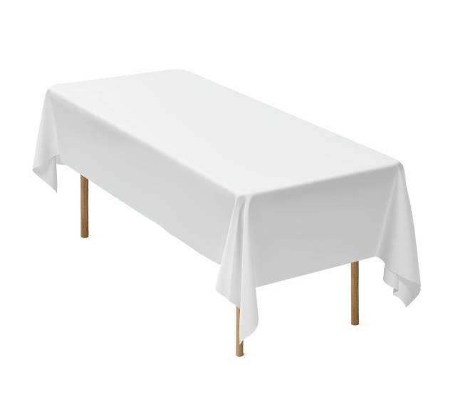 Stačiakampiai balti staltiesės, 10 vnt., 152 x 259 cm10