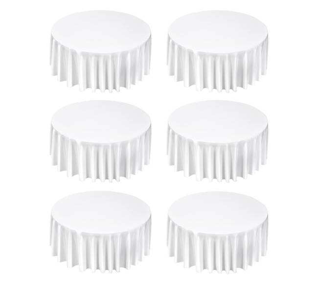 Apvalūs balti staltiesės 6 vnt, 335 cm9